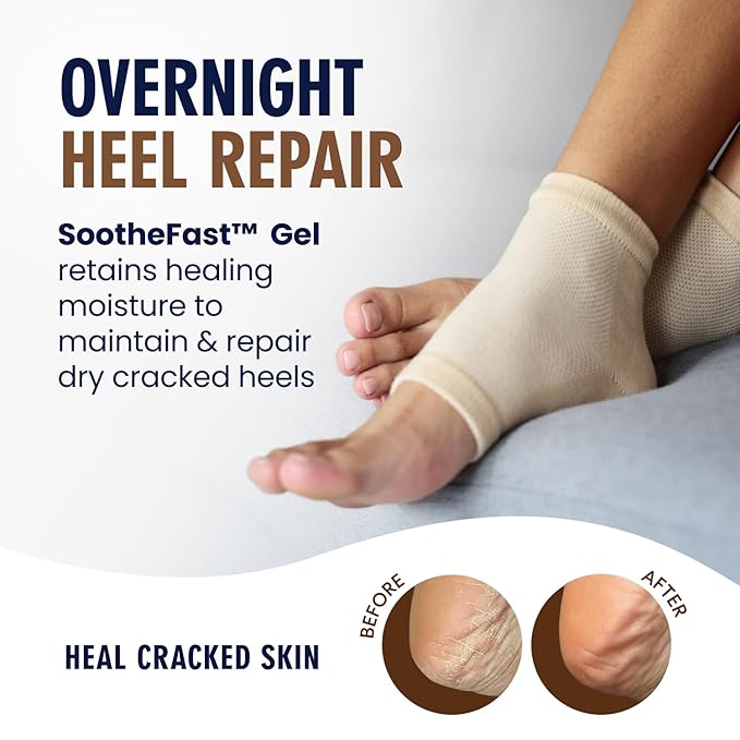 Dr. Frederick's Original Moisturizing Heel Socks for Cracked Heel Treatment - 2 Pairs - Socks for Dry Feet - Cracked Skin Repair & Overnight Hydration - Foot Care for Women & Men - Shea Butter