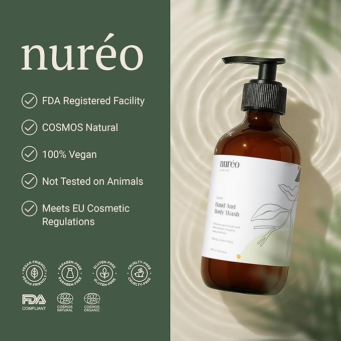 Peppermint & Cedarwood Body Wash – Natural Moisturizing Hand & Body Wash with Betaine & Fruit Extract, Vegan & COSMOS Certified, Hydrating Shower Gel for Men & Women (490ml)