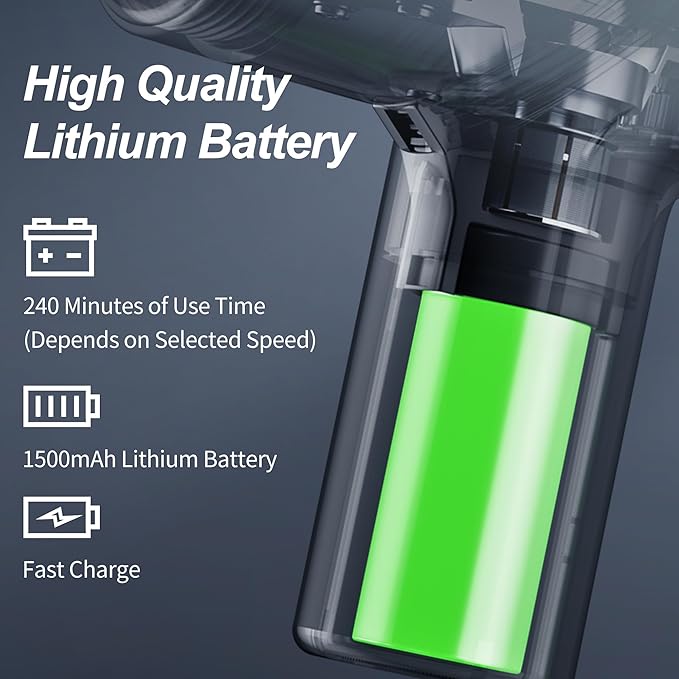 Massage Gun Deep Tissue, Portable Massage Gun with 4 Interchangeable Heads for Deep Muscle Relief and Relaxation