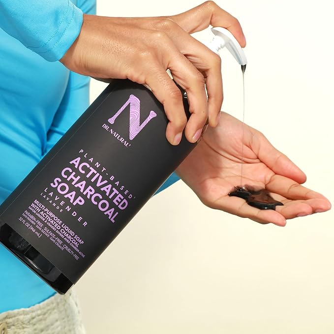 Dr. Natural Castile Liquid Soap - Multi-Use Body Wash, Shampoo, Face Wash - Hydrating Body Soap for Skin, Hair, Pets, Home - Lavender, Almond- 2 pc