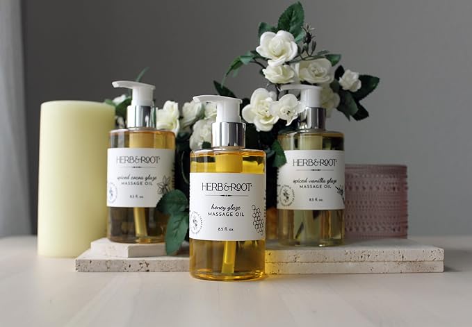 Honey Glaze Edible Massage Oil, 8.5 oz | Kissable Body Oil with Sweet Honeycomb & Natural Oils | Non-Sticky, Moisturizing, Doubles as Aromatherapy Body Oil & Couples Gift