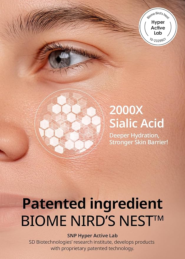 SNP Real Active Hydrating Ampoule Sheet Mask | Moisturizing and Nourishing for All Skin Types | Vegan Sheet Masks with Hyaluronic Acid | Korean Face Masks Skincare | Facial Mask | 10 Sheets