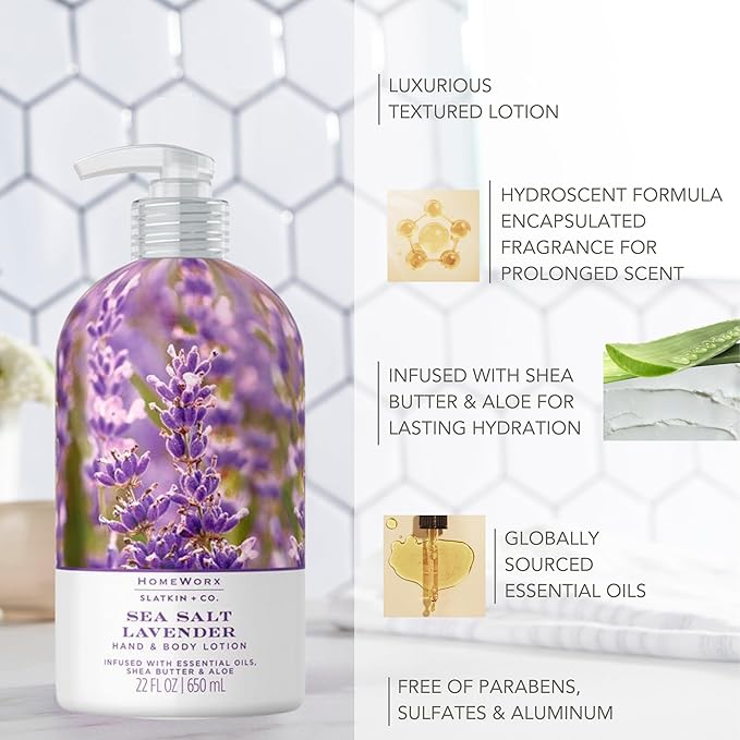 Homeworx by SLATKIN + CO. 22 fl oz. Body Lotion- Sea Salt Lavender
