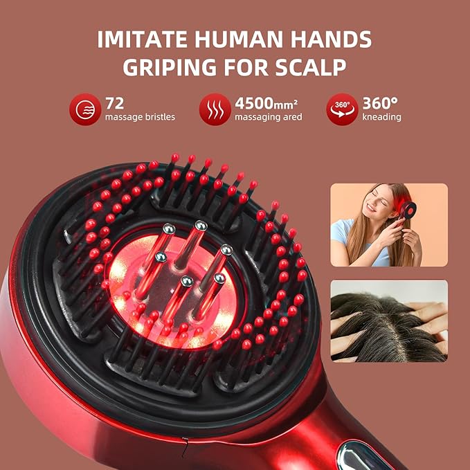 hair oil applicator scalp massager hair growth oil massager for scalp growth wand 3 in 1，Women‘s Gifts(RedGry)