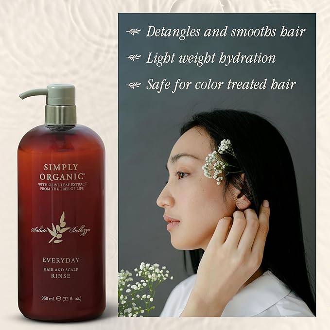 Hair & Scalp Rinse Daily Conditioner, Made in Italy, All Natural Cruelty Free Hair Care for Women & Men, Organic Olive Oil, Jojoba Oil, Spruce Tree Extract, 958ml/32floz, EVERYDAY