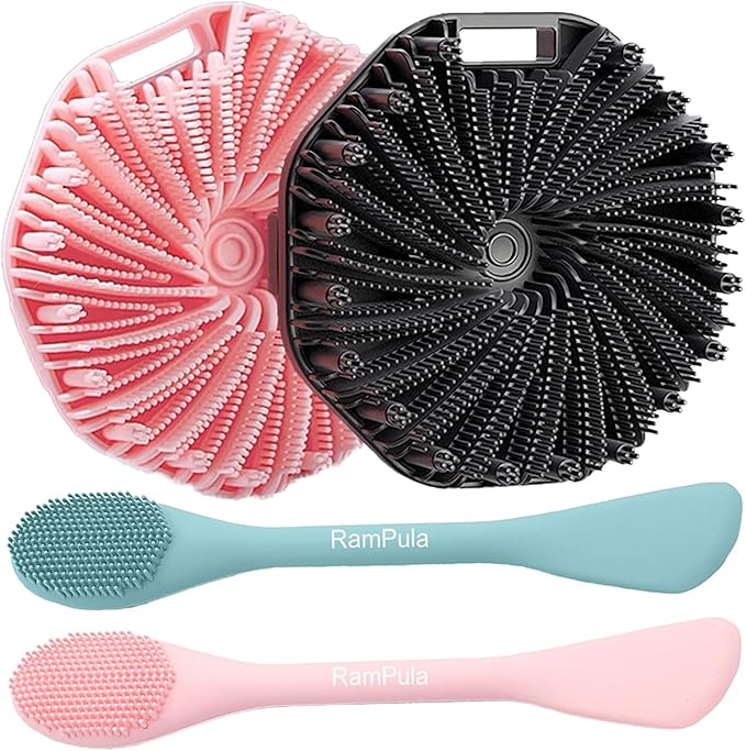 2pcs Facial Cleansing Brush and 2pcs Silicone Body Scrubber