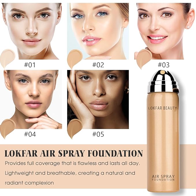 AirBrush Foundation Spray, Silky Mist Foundation Spray Makeup Buff Beige