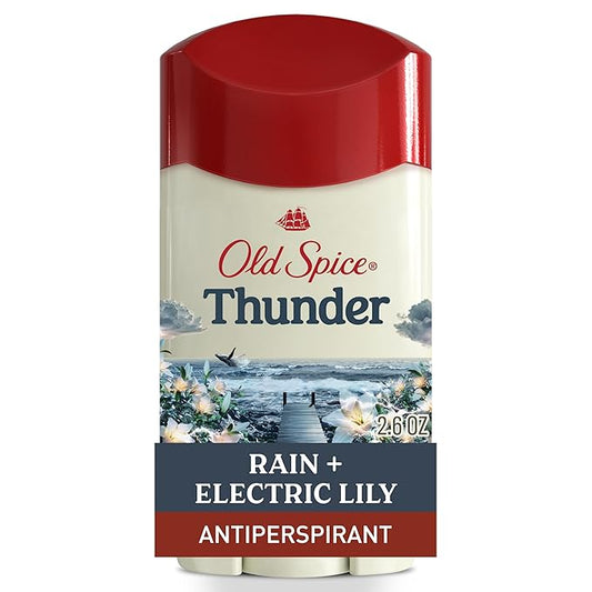 Old Spice Dry Feel Antiperspirant Deodorant for Men, 24/7 Long Lasting Freshness, 24/7 Lasting Sweat & Odor Protection, Gentle on Skin with Skin Conditioners, Thunder Rain + Electric LilyScent, 2.6 oz