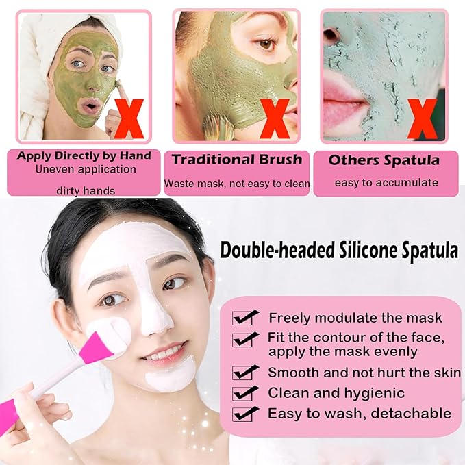 2pcs Facial Mask Applicator and 2pcs Silicone Body Scrubber