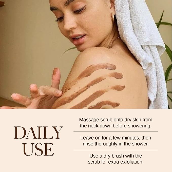 BEFORE Whiskey Cacao Body Scrub, Dry Skin Exfoliator with Nourishing Oils, Gently Removes Dead Skin, Softens & Smooths, 5.07 oz