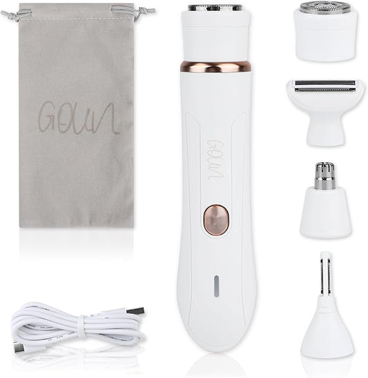 4-in-1 Facial Hair Removal for Women, Electric Painless Shaver, USB Rechargeable, Lip Chin Cheek Trimmer