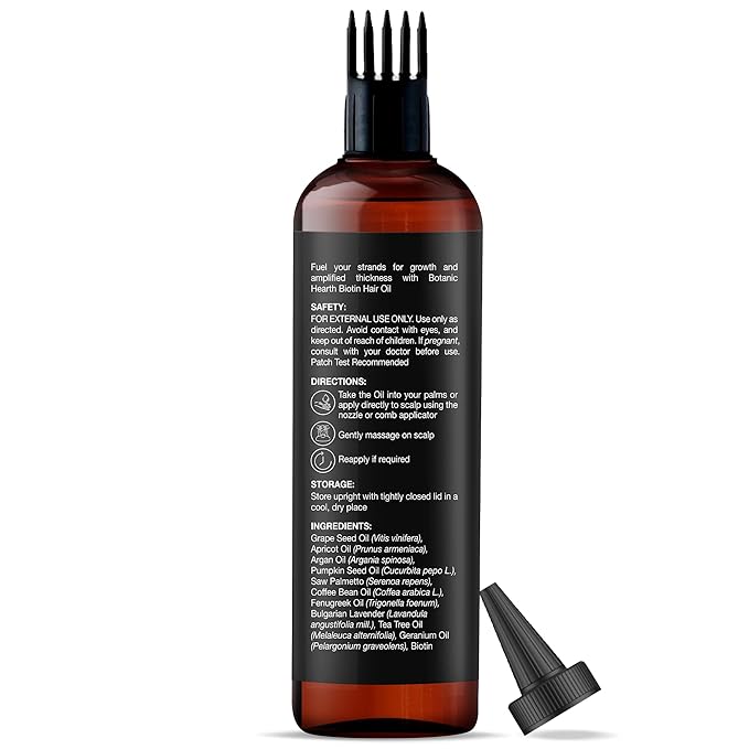 Botanic Hearth Biotin Oil For Hair Growth (6.7 fl oz)| Infused with Biotin | Hair Oil Repairs Dry Damaged Hair, Strengthening, Moisturizing, Healthier Hair