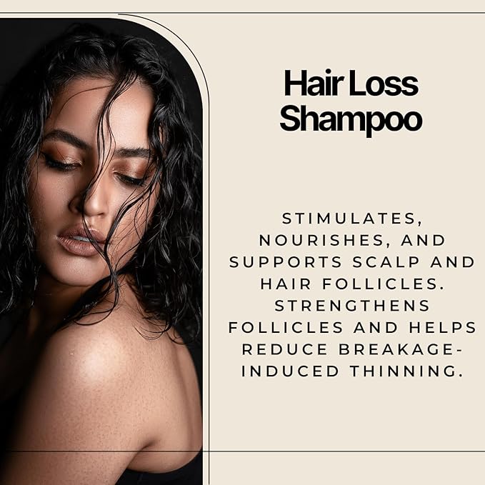 Ebony Medical Alopecia Areata Treatment Shampoo – Hair Loss & Thinning Hair Support – Stimulates Hair Growth & Scalp Health – Receding Hairline & Bald Spot Solution – 12 fl oz – Natural & Vegan