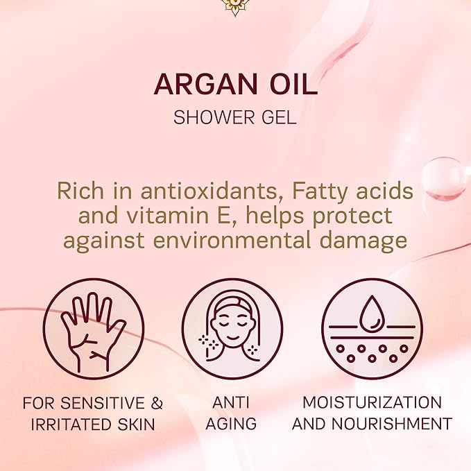 AUTHENTIC BATH & SOAP Organic Argan Oil Moisturizing Mens Body Wash – Moroccan Oil Shower Oil with Vitamin E & Hyaluronic Acid | Sulfate & Paraben Free | Cruelty-Free & Vegan | 16.9 Fl Oz