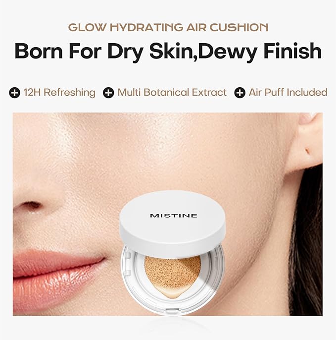 MISTINE Tavel Size Air Cushion Foundation Glow Hydrating Fair Ivory