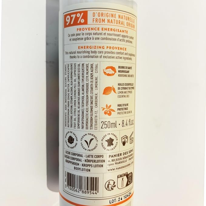 Panier des Sens – Provence Hand & Body Lotion for Dry Skin - Hydrating Body Cream for Women - Nourishing Fluid Body Moisturizer Shea Butter & Olive Oil - 97% Natural Ingredients Body Care - 8.45 Floz