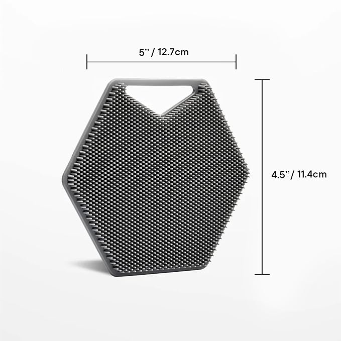 TOOLETRIES Body Scrubber - Silicone Exfoliating Scrubber - Bathroom & Shower Accessories for Men, Travel Essentials for Men - Durable & Long Lasting - Grey