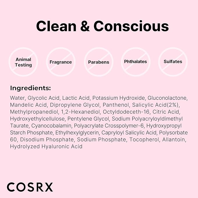 COSRX AHA BHA PHA LHA 35% Peel 1.01 fl. oz / 30 ml, Chemical Exfoliating Peeling Gel for Dull, Rough, Oily skin with Clogged Pored & Dead Skin Cells, Highly Concentrated, Korean Skin Care