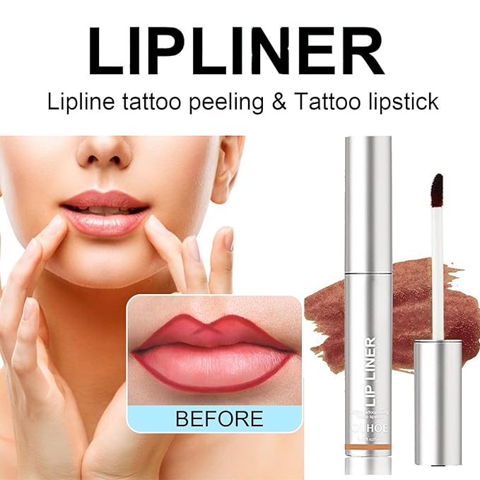 3PCS Peel Off Lip Liner, Light Brown/Dark Brown/Burgundy Light