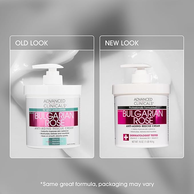 Advanced Clinicals Bulgarian Rose Lotion For Women | Rose Scented Vitamin C Body Lotion Cream | Visible Anti Aging Vitamin E Moisturizer Body Butter Improves Look Of Sagging Dry Skin & Texture, 16 Oz