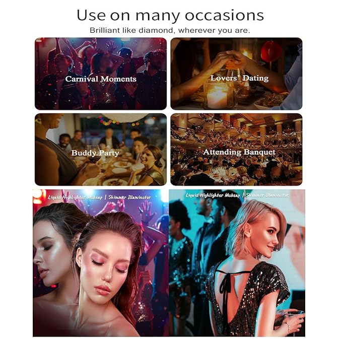 Shimmer Body Oil,Long Lasting Waterproof Face Brighten Glow Pearl White)