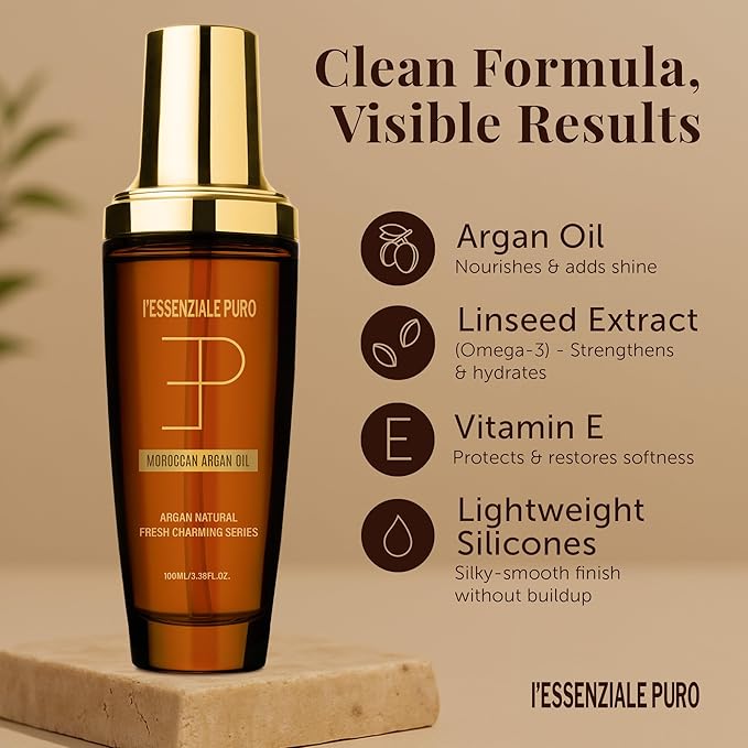 Dubai Premium Elixir – Moroccan Argan Oil for Silky Hair & Skin – Lightweight Hydrating Moroccan Hair Oil & Body Oil – Add Shine, Smooth Frizz, Moisturize Skin – Nourishing Hair Treatment Oil