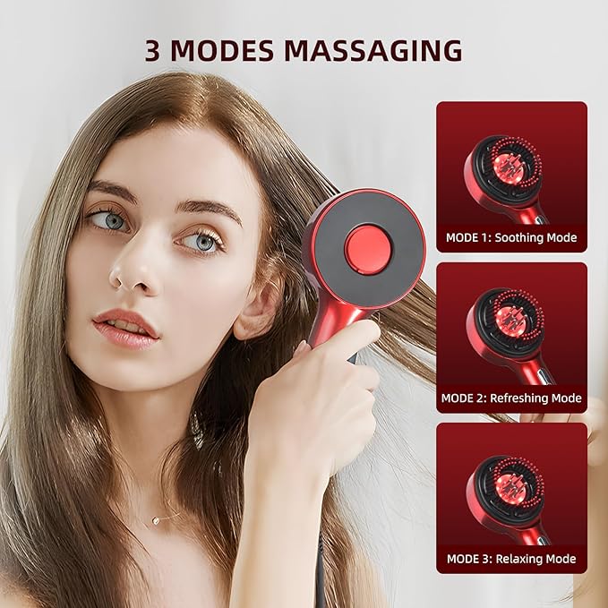 hair oil applicator scalp massager hair growth oil massager for scalp growth wand 3 in 1，Women‘s Gifts(RedGry)