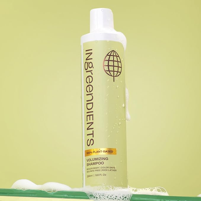 Non Toxic Vegan Volumizing Shampoo with Organic Ingredients For Fine Hair - Strengthening Barley Protein and Chia Seeds, Color Safe, Paraben & Gluten Free, Silicone & Sulfate Free