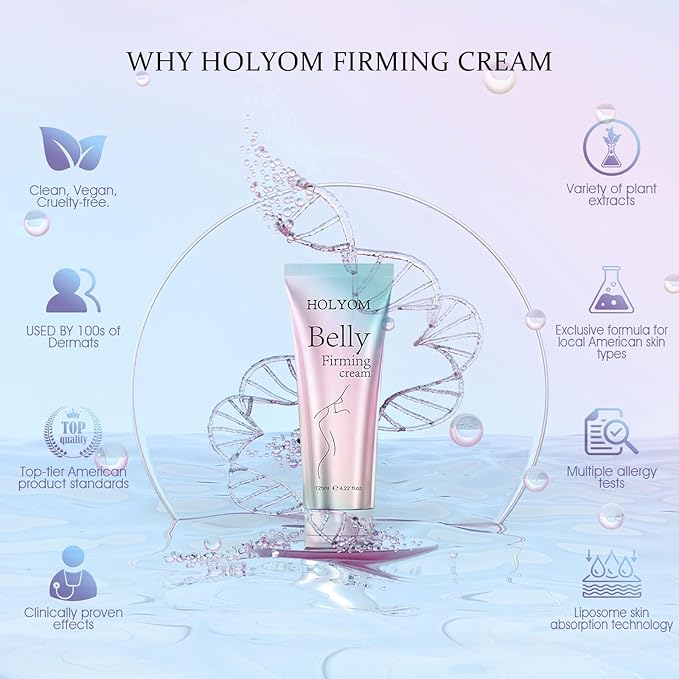 B Flat Belly Firming Cream: Premium Skin Tightening & Moisturizing for Stomach, Women Body Lotion for Firmness and Lift of Thighs & Butt - Pregnancy Skin Firming - 4.2 Fl Oz