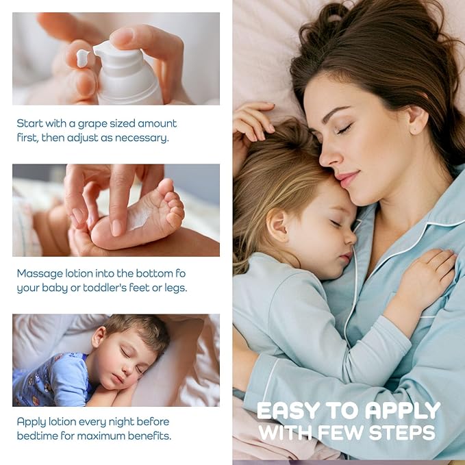 Magnesium Lotion for Kids & Babies Sleep – Unscented Bedtime Body Cream with Natural Ingredients for Sensitive Skin – Topical Magnesium, Multi Vitamins Moisturizer for Relaxation, Soothing Relief