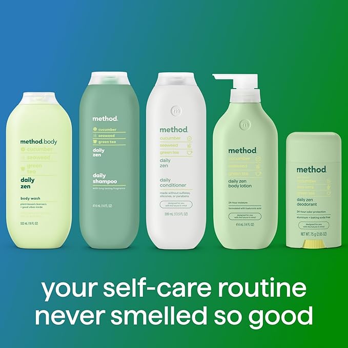Method Everyday Conditioner, Daily Zen with Cucumber, Green Tea, and Seaweed Scent Notes, Paraben and Sulfate Free, 13.5 oz (Pack of 1)