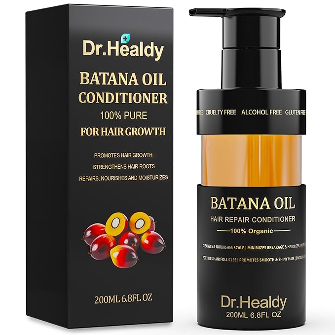 Dr.Healdy Batana Oil Conditioner for Hair Growth - Repairs Damage, Nourishes Scalp & Strengthens Hair Roots - Sulfate Free Formula for All Hair Types (6.8 Fl Oz)