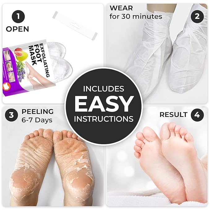 Happy Feet Foot Peel Mask, 03 Pack Original Exfoliant Foot Mask, Callus Remover for Rough Cracked Dry Feet Dead Skin, Gift for Mom Dad