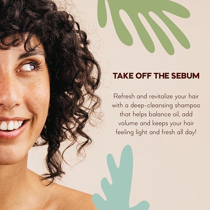 HairTry - Take Off The Sebum – Deep-Cleansing Shampoo for Oily Scalps and Volume Boost – with 1% Fruit Vinegar and 2% Polyplant A/S Complex, Net 17.59 Fl. Oz/ 500 ml