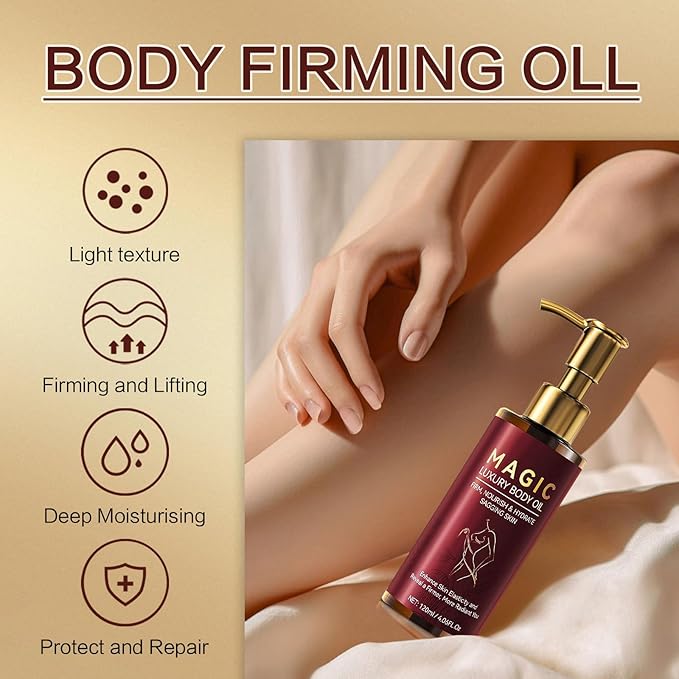Magic Body Firming Oil, Magic Luxury Body Oil for Skin, Hydrating and Firming Body Oil for Full Body Use - Daily Nourishing Skin Oil, 120ML