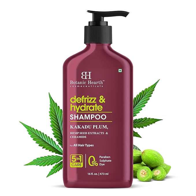 Botanic Hearth Kakadu Plum Shampoo Infused With Hemp Seed Extracts & Ceramide | Clarifying Shampoo To Defrizz, Hydrate & Strengthen Hair | Paraben & Sulfate Free | For All Hair Types, 16 Fl Oz