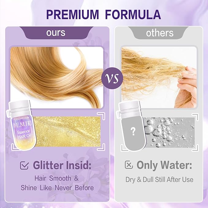 Hair Oil For Frizzy Hair With Coconut Oil - Hair Treatment For Dry Damaged Hair, Hair Perfume Oil For Curly Hair, Frizz Control Hair Care Products, Mini Bottles Hair Oil For Damaged Hair, 12pcs