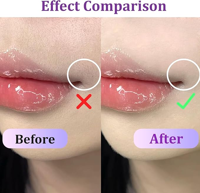 Facial Hair Removal for Women, Painless Womens Epilator Hair Remover with Waterproof USB Rechargeable, Cordless Electric Razor/Shaver for Bikini,Upper Lip,Arm,Legs,Peach Fuzz (Purple)