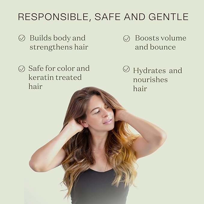 Non Toxic Vegan Volumizing Shampoo with Organic Ingredients For Fine Hair - Strengthening Barley Protein and Chia Seeds, Color Safe, Paraben & Gluten Free, Silicone & Sulfate Free