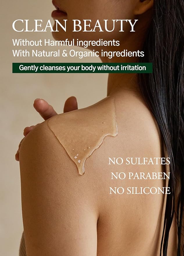 laferme Low pH balanced Gentle Korean Body Wash with Natural & Organic Ingredients, Hypoallergenic for Sensitive Skin, Moisturizing & Hydrating for Dry Skin, For Women & Men, 33 Fl Oz, Apple Mint