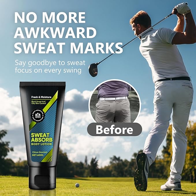 Sweat Absorbing Body Lotion | 50ML Sweat Block Face Formula | Fast-Absorbing Facial Antiperspirant for Gym & Work | Matte Finish Deodorant Men & Women