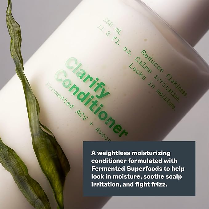 JOOY Clarify Shampoo + Conditioner Set | Sensitive Scalp-Friendly Cleansing & Hydration | Fermented Superfoods, Apple Cider Vinegar, Tea Tree & Niacinamide for Balanced, Healthy Scalp & Hair