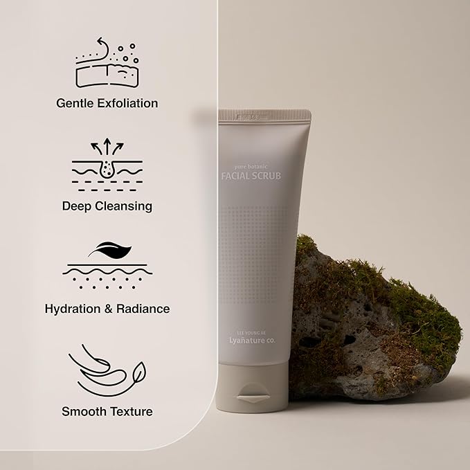 FACIAL SCRUB – Organic Koean Face Scrub, All Natural Face Wash & Exfoliating Cleanser for Sensitive Skin, Deep Cleansing & Dead Skin Remover, Non-Toxic & Paraben-Free (3.53 fl oz / 100g)