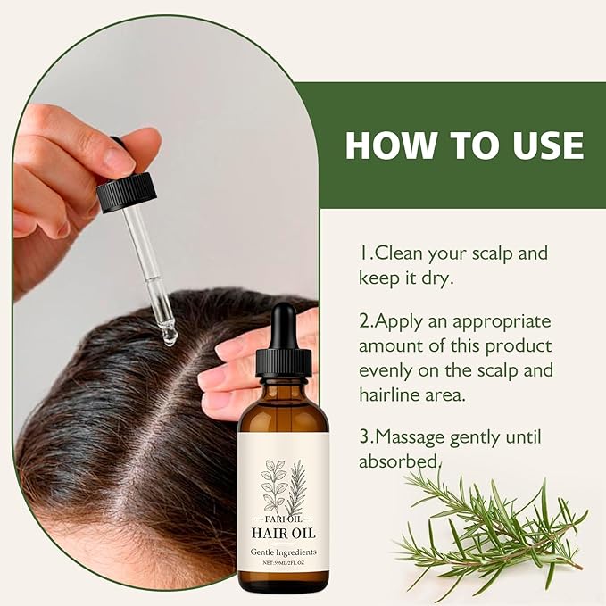 Fari Hair Oil, Botanical Scalp Oil Treatment, Herbal Infused Lightweight Daily Nourishment, All Hair Types, 2 oz (2 PCS)