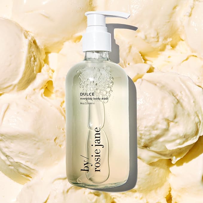 By Rosie Jane Everyday Body Wash (Dulce) - Hydrating Body Wash Made with Organic White Tea Extract & Cocoa Extract - Repairs Skin Elasticity & Collagen - Vegan & Non-Toxic (8 Fl Oz)