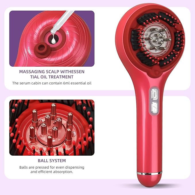 hair growth brush stimulator，hair oil massager scalp oil brush IPX5 proof Electric Scalp Massager，3 Massage Modes