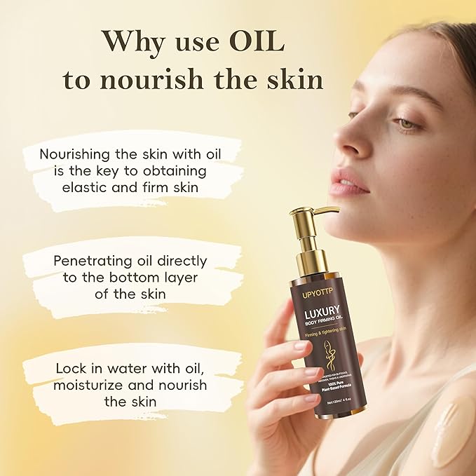 Body Firming Oil, Luxury Body Oil for Firm Tighten, Hydrating & Nourishing Dry Skin-With Jojoba Oil,Vitamin E and Cactus Extract Natural Ingredent, Suitable Full Body Care(4.06 FL OZ)