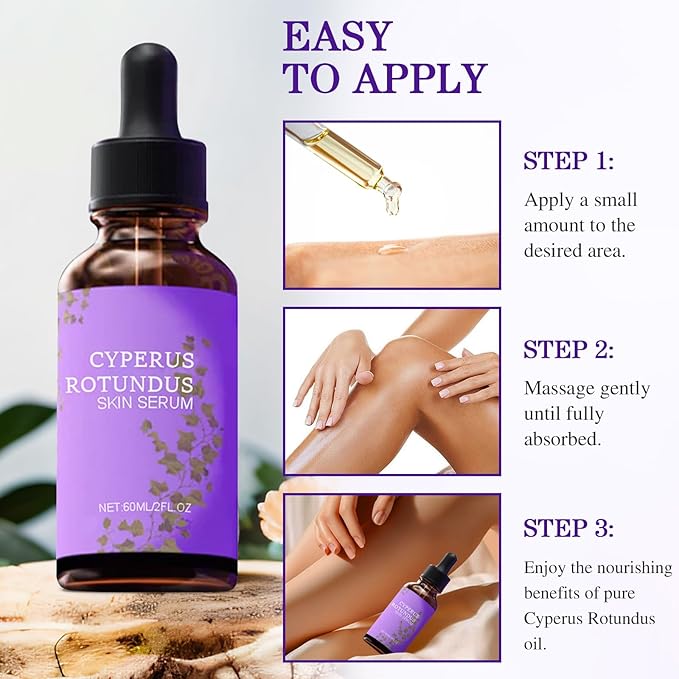 Cyperglow - Cyperus Rotundus Skin Serum, Natural Organic Cyperus Rotundus Oil, Lightweight Soothing Body Oil, Natural Soothing and Gentle (1 PC)