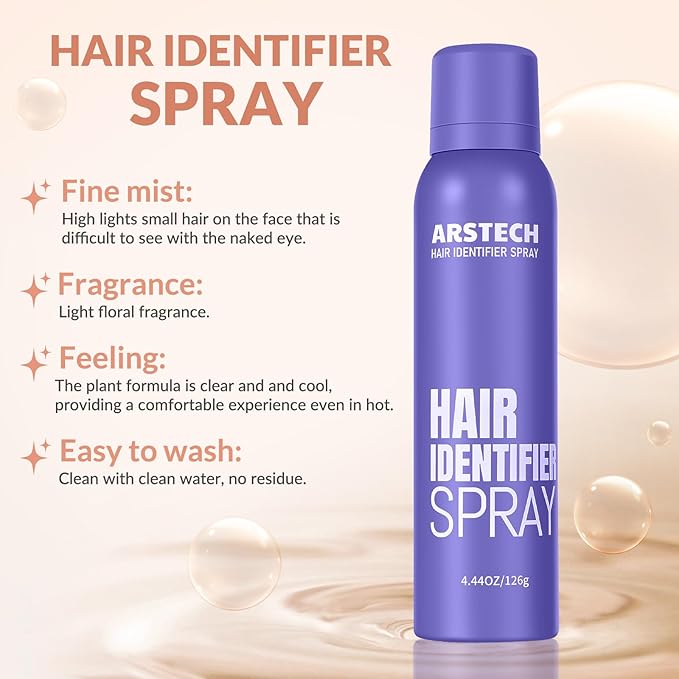 Dermaplane Razor for Women Face Hair Identifier Spray for Face Shaving Dermaplaning Tool Skin Body Dermaplaning Spray for Women with 8 Facial Razor Face Shaver Kit Facial Hair Removal (Purple 2 Pack)