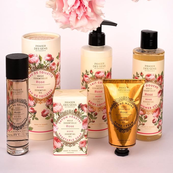 Panier des Sens – Rose Shower Gel - Foaming Body Wash Women & Men - Moisturizing Body Soap with Shea Oil - 96% Natural Ingredients Body Care - Vegan Liquid Body Wash - 8,45 floz